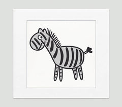 Black & White Zebra Art Print - Kids Bedroom Wall Art Collection-Di Lewis
