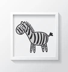 Black & White Zebra Art Print - Kids Bedroom Wall Art Collection-Di Lewis