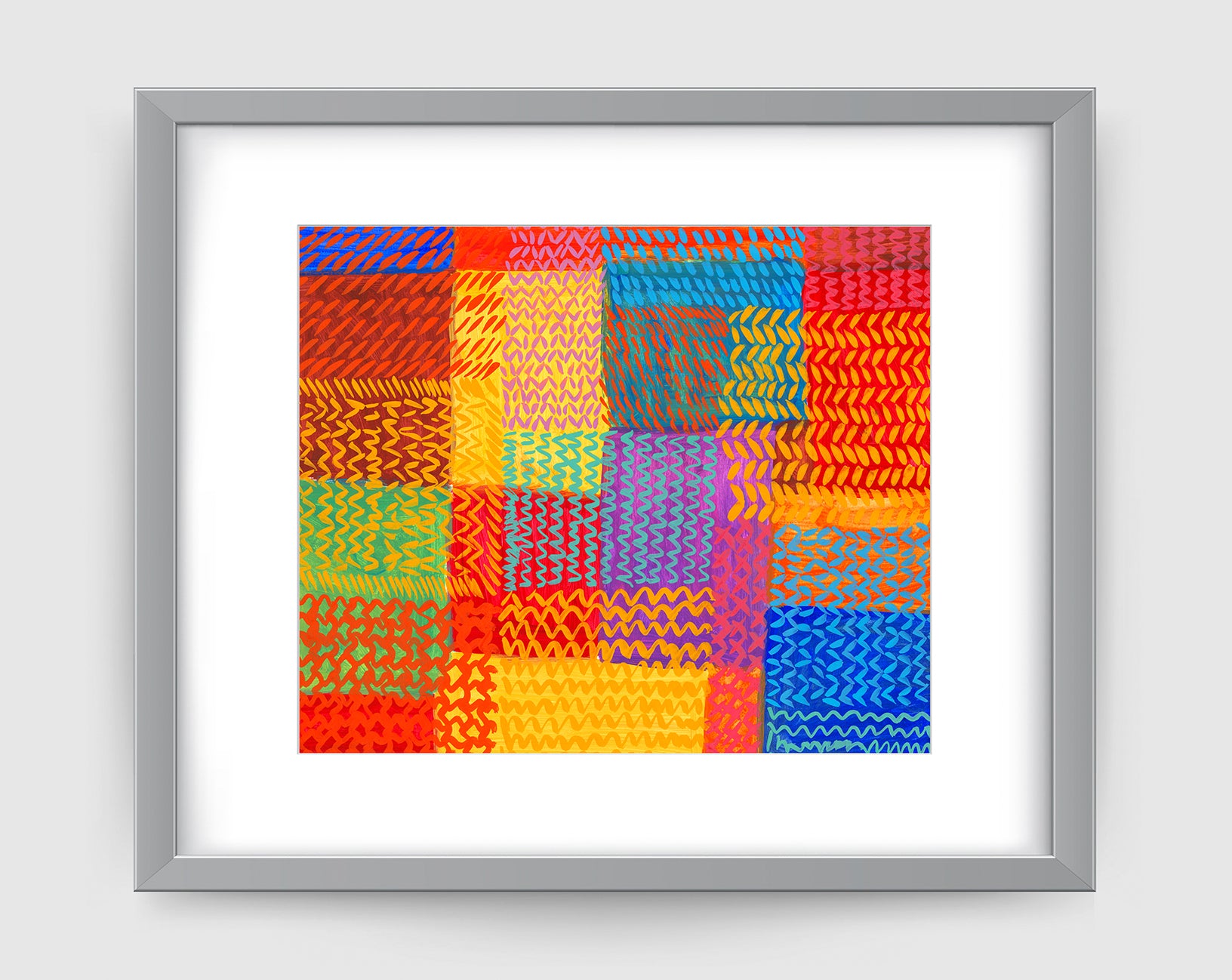 Zigzag Multi Art Print - Abstract Art Wall Decor Collection-Di Lewis
