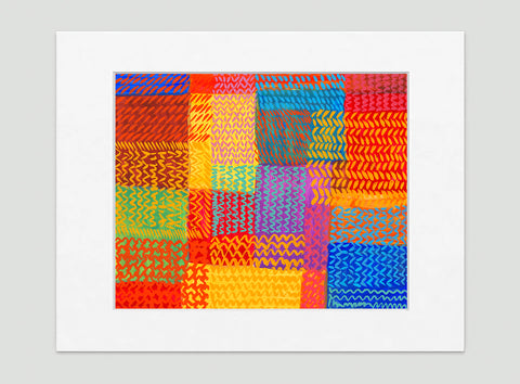 Zigzag Multi Art Print - Abstract Art Wall Decor Collection-Di Lewis