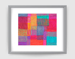 Zigzag Pink Aqua Art Print - Abstract Art Wall Decor Collection-Di Lewis