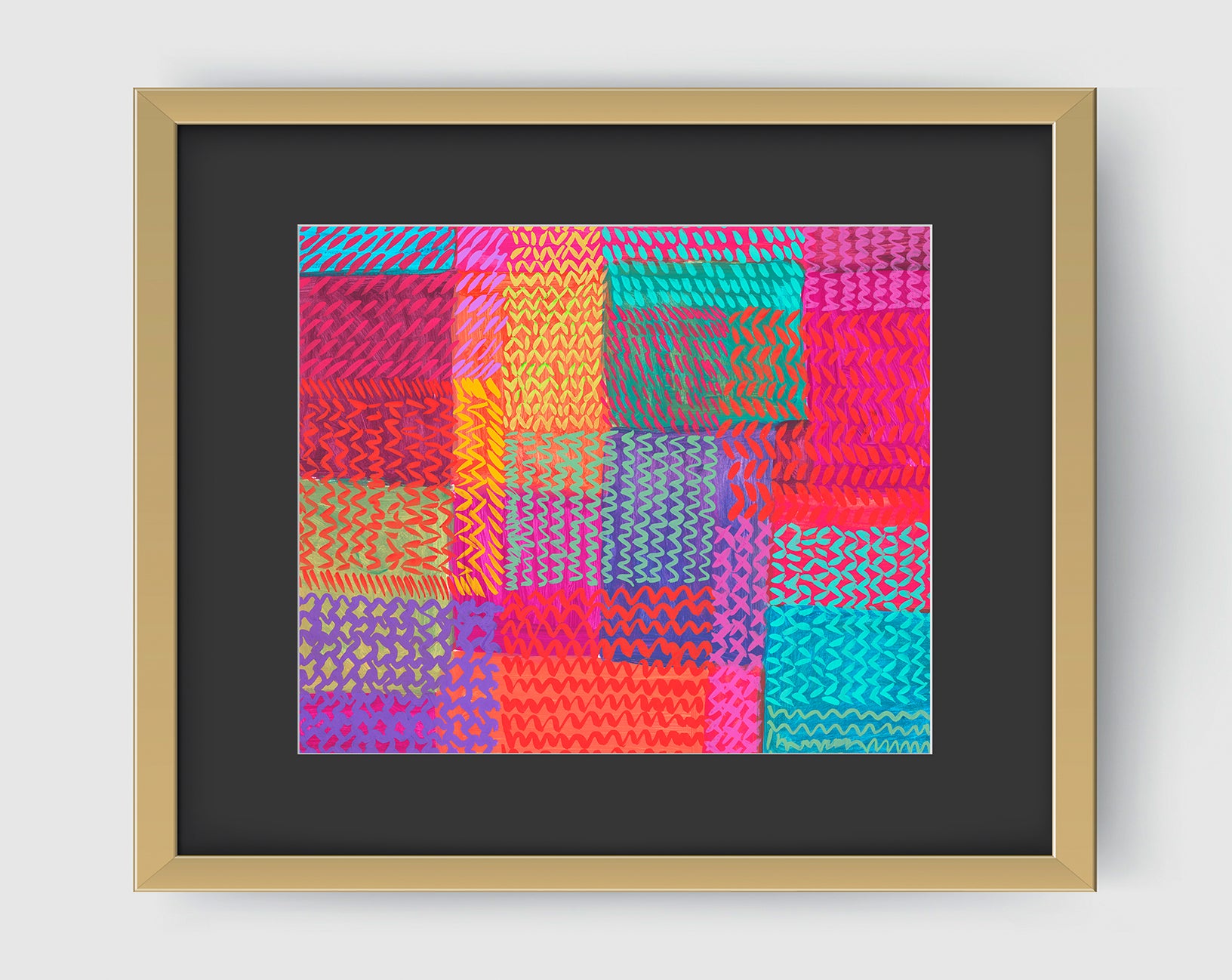 Zigzag Pink Aqua Art Print - Abstract Art Wall Decor Collection-Di Lewis