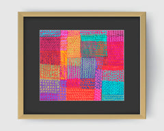 Zigzag Pink Aqua Art Print - Abstract Art Wall Decor Collection-Di Lewis