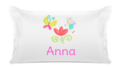 Colorful Flower Fairy Butterfly - Personalized Kids Pillowcase Collection